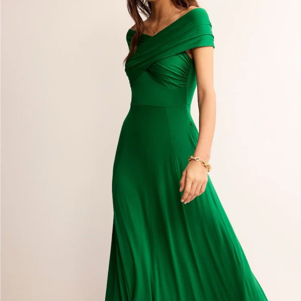Boden Bardot Green Maxi Dress with Pocket 4